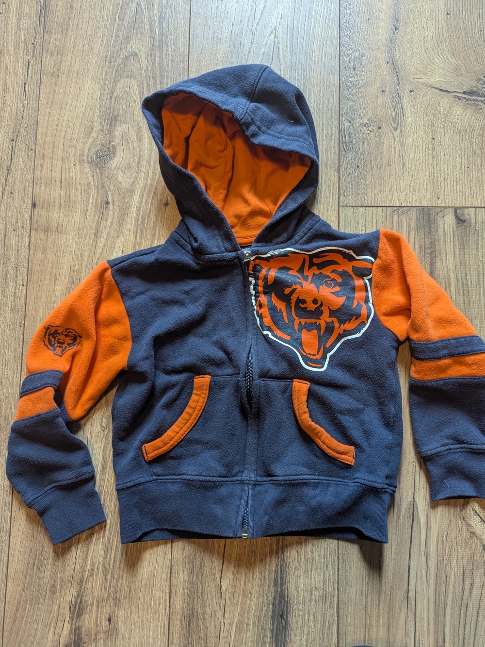 NFL 4T Kids Navy & Orange Chicago Bears Zip-Up Hoodie